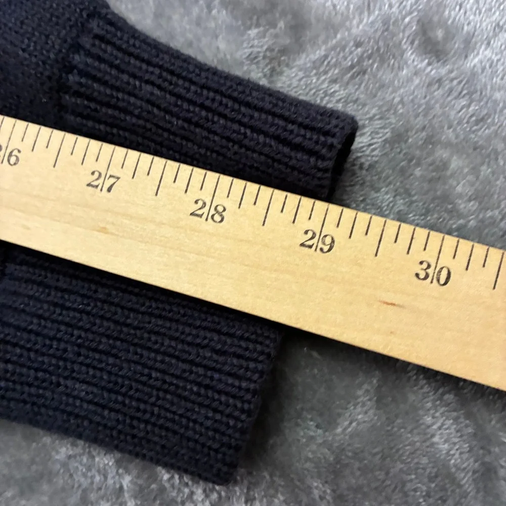 Banana Republic Mens Large Navy Blue Sweater Knit Polo Shirt Long Sleeve Pockets